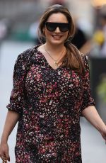 KELLY BROOK in a Floral Mini Dress Arrives at Global Radio in London 09/22/2020