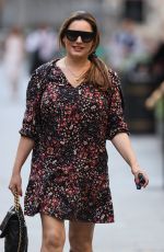 KELLY BROOK in a Floral Mini Dress Arrives at Global Radio in London 09/22/2020