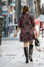 KELLY BROOK in a Floral Mini Dress Arrives at Global Radio in London 09/22/2020