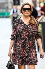 KELLY BROOK in a Floral Mini Dress Arrives at Global Radio in London 09/22/2020