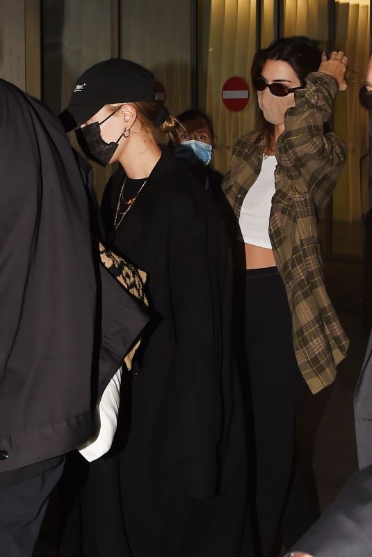 KENDALL JENNER and HAILEY BIEBER Arrives at Milan Fashion Week 09/25/2020