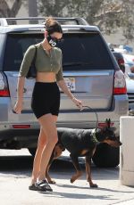 KENDALL JENNER in Tights Out with Her Dog in Malibu 09/23/2020