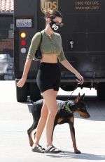 KENDALL JENNER in Tights Out with Her Dog in Malibu 09/23/2020