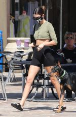 KENDALL JENNER in Tights Out with Her Dog in Malibu 09/23/2020