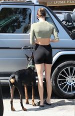 KENDALL JENNER in Tights Out with Her Dog in Malibu 09/23/2020