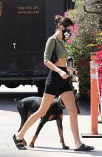 KENDALL JENNER in Tights Out with Her Dog in Malibu 09/23/2020