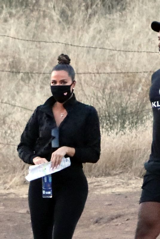 KHLOE KARDASHIAN and Tristan Thompson on the Set of KUWTK in Malibu Hills 09/02/2020