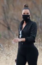 KHLOE KARDASHIAN and Tristan Thompson on the Set of KUWTK in Malibu Hills 09/02/2020