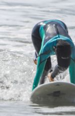 KOURTNEY KARDASHIAN in Wetsuit at Surf Lesson in Malibu 09/27/2020