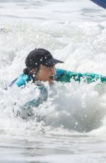 KOURTNEY KARDASHIAN in Wetsuit at Surf Lesson in Malibu 09/27/2020