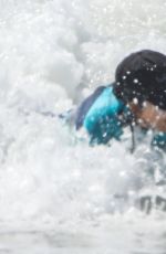 KOURTNEY KARDASHIAN in Wetsuit at Surf Lesson in Malibu 09/27/2020