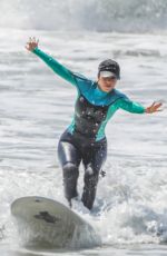 KOURTNEY KARDASHIAN in Wetsuit at Surf Lesson in Malibu 09/27/2020