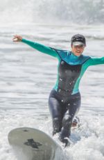 KOURTNEY KARDASHIAN in Wetsuit at Surf Lesson in Malibu 09/27/2020