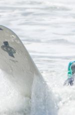 KOURTNEY KARDASHIAN in Wetsuit at Surf Lesson in Malibu 09/27/2020