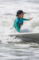 KOURTNEY KARDASHIAN in Wetsuit at Surf Lesson in Malibu 09/27/2020