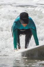 KOURTNEY KARDASHIAN in Wetsuit at Surf Lesson in Malibu 09/27/2020