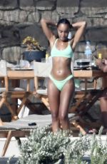 LEIGH-ANNE PINNOCK in Bikini on Holidays in Mykonos 08/31/2020