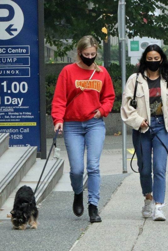 LILI REINHART, CAMILA MENDES and MADELAINE PETSCH Out with Their Dogs in Vancouver 09/13/2020