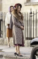LILY JAMES on the Set of The Persuit of Love in Bath 09/15/2020
