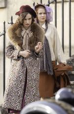 LILY JAMES on the Set of The Persuit of Love in Bath 09/15/2020