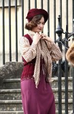 LILY JAMES on the Set of The Persuit of Love in Bath 09/15/2020