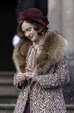 LILY JAMES on the Set of The Persuit of Love in Bath 09/15/2020