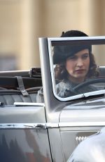 LILY JAMES on the Set of The Persuit of Love in Bath 09/18/2020