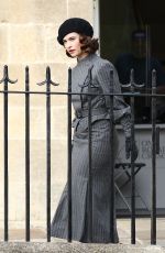 LILY JAMES on the Set of The Persuit of Love in Bath 09/18/2020