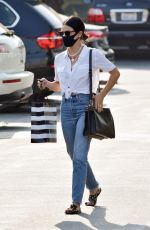 LUCY HALE in Denim at Alfred Coffee in Studio City 09/26/2020