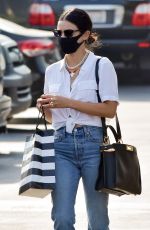 LUCY HALE in Denim at Alfred Coffee in Studio City 09/26/2020