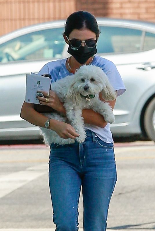LUCY HALE Out with Her Dog in Sherman Oaks 09/27/2020