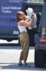 LUCY HALE Shows New Hair Color Out in Sherman Oaks 09/28/2020
