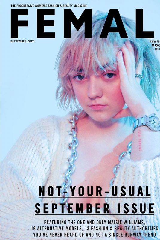 MAISIE WILLIAMS on the Cover of Female Magazine, September 2020