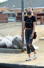 MALIN AKERMAN in Ripped Denim and Year of the Woman T-shirt Out in Los Angeles 09/09/2020