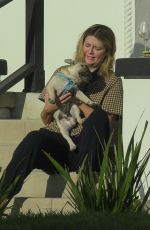 MISCHA BARTON Enjoying a Glass of wine With Outside Her Home in Los Angeles 09/23/2020