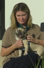 MISCHA BARTON Enjoying a Glass of wine With Outside Her Home in Los Angeles 09/23/2020