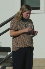 MISCHA BARTON Enjoying a Glass of wine With Outside Her Home in Los Angeles 09/23/2020