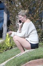 MISCHA BARTON with Her Dog Outside Her Home in Los Angeles 09/25/2020
