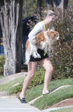 MISCHA BARTON with Her Dog Outside Her Home in Los Angeles 09/25/2020