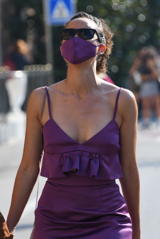 NATHALIE AMMANUEL Arrives at Hotel Excelsior in Venice 09/06/2020