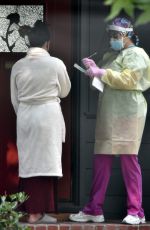 NIKKI BELLA Gets Tested for Covid-19 Outside Her House in Studio City 09/16/2020