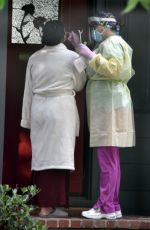 NIKKI BELLA Gets Tested for Covid-19 Outside Her House in Studio City 09/16/2020
