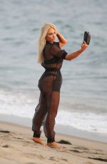 NIKKI LUND and :ADY VICTORIA HERBEY on the Set of Her You and I Music Video at a Beach in Malibu 09/21/2020