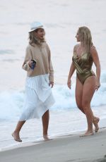 NIKKI LUND and :ADY VICTORIA HERBEY on the Set of Her You and I Music Video at a Beach in Malibu 09/21/2020