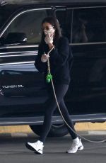 NINA DOBREV Arrives with her Dog at Airport in Vancouver 09/11/2020