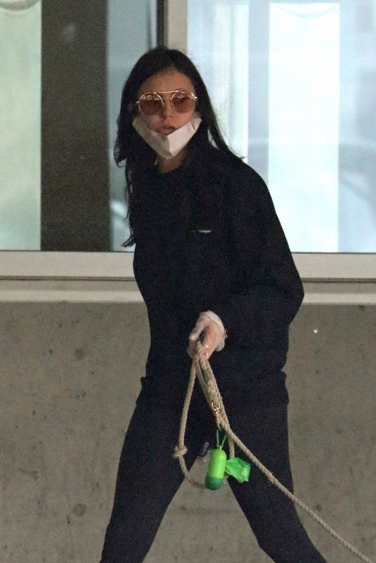 NINA DOBREV Arrives with her Dog at Airport in Vancouver 09/11/2020