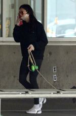 NINA DOBREV Arrives with her Dog at Airport in Vancouver 09/11/2020