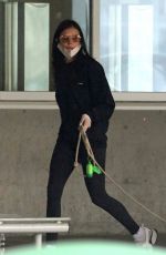 NINA DOBREV Arrives with her Dog at Airport in Vancouver 09/11/2020