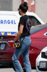 NINA DOBREV in Denim Leaves a Nail Salon in Sherman Oaks 09/09/2020