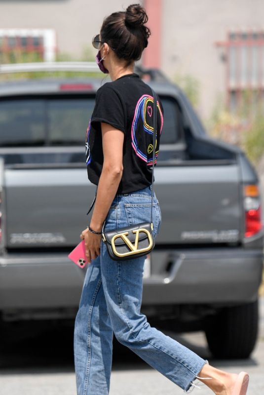NINA DOBREV in Denim Leaves a Nail Salon in Sherman Oaks 09/09/2020